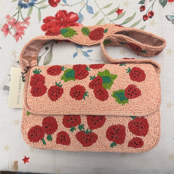 Sincerly Jules Handbags - Strawberry beaded bag -Sincerely Jules